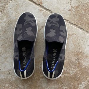 Rothy’s camo slip-ons.  Worn one time!  Size 7.5.